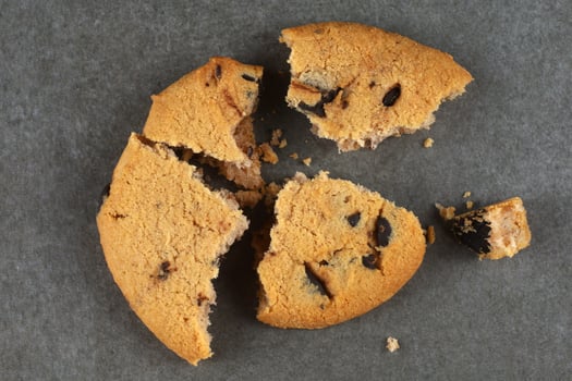 Cookies with chocolate. Appetizing homemade cookies. photo