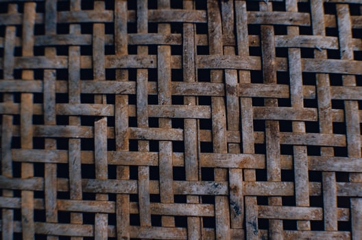 the texture of woven bamboo made into traditional tools photo