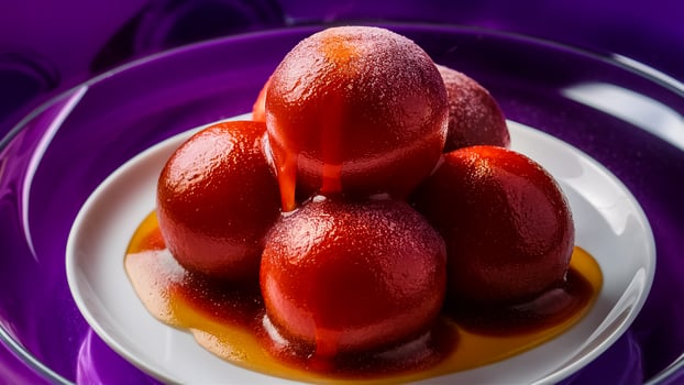 Sweet Food Gulab Jamun on a plate photo