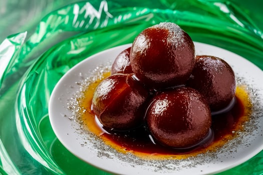 Sweet Food Gulab Jamun on a plate photo