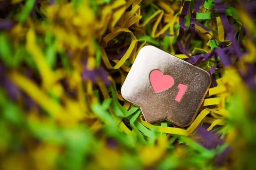 Like sign button, symbol with heart and one digit photo