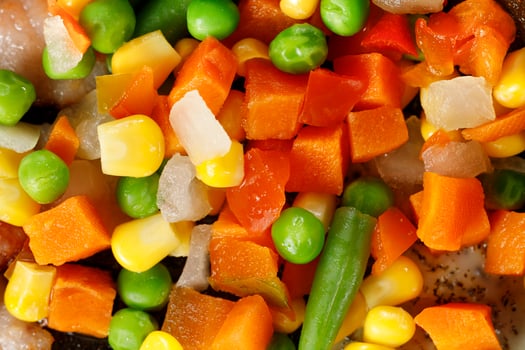 Vegetables are finely chopped and cooked. photo
