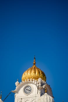 View of details of architecture inside Golden Temple - Harmandir Sahib in Amritsar, Punjab, India, Famous indian sikh landmark, Golden Temple, the main sanctuary of Sikhs in Amritsar, India photo