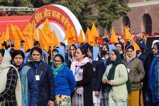 Delhi, India - December 26 2023 - Veer Bal Diwas commemorates the martyrdom of the four sons of tenth and last Sikh Guru Gobind Singh, In Jan 2021 PM Modi announced Dec 26 observed as Veer Bal Diwas photo