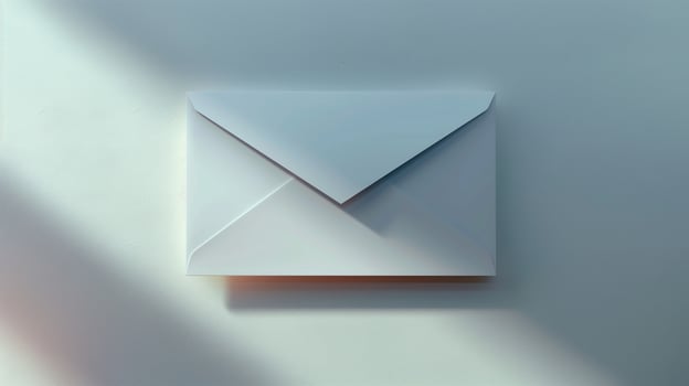A mockup of an envelope on a neutral background with elegant shadows. photo