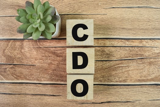 Concept of The wooden Cubes with the word CDO - Collateralized Debt Obligations on wooden background. photo