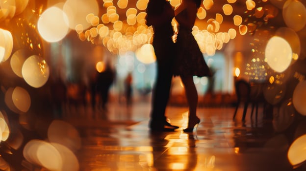 The dance hall provides the perfect opportunity for couples to show off their chemistry gliding seamlessly together with perfect synchronization photo
