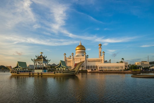 Omar Ali Saifuddien Mosque located in Bandar Seri Begawan, Brunei Darussalam photo