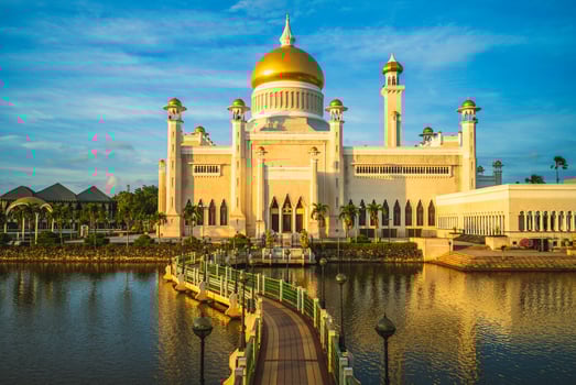 Omar Ali Saifuddien Mosque located in Bandar Seri Begawan, Brunei Darussalam photo