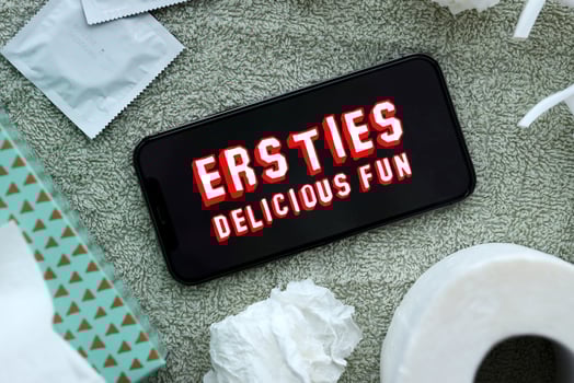 KYIV, UKRAINE - JANUARY 23, 2024 Ersties adult content website logo on display of iPhone 12 Pro photo