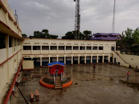 16th May 2021, Bihar India , Empty school building in an Indian rural village photo