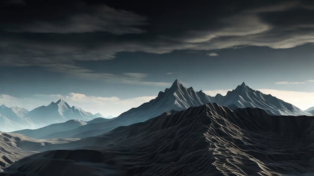 Peaceful landscapes beautiful natural scenery of mountains and rivers photo