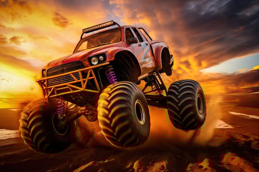 Monster Truck driving off-road outdoors photo