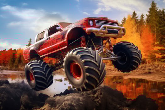 Monster Truck driving off-road outdoors photo