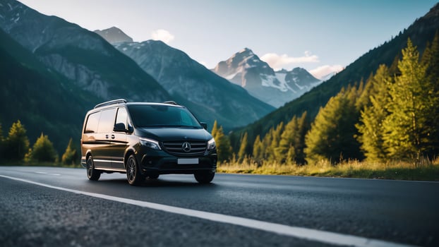 car driving and landscape mountain photo