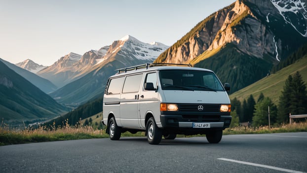 car driving and landscape mountain photo