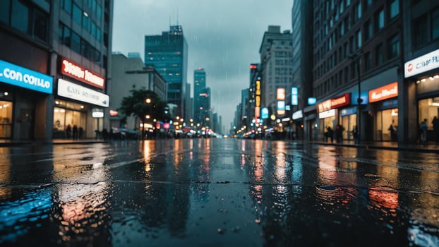 view road, landscape city highway with rainy sky photo