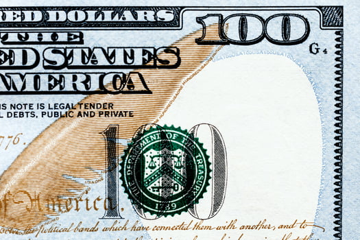 Background with money american dollar bills. photo