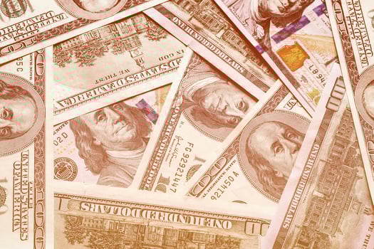 Background with money american dollar bills. photo