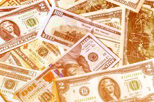 Background with money american dollar bills. Cash. photo