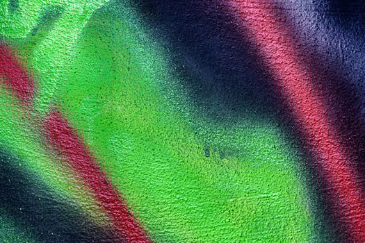 A fragment of colorful graffiti painted on a wall. Abstract urban background. photo
