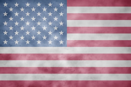 USA flag on grunge concrete wall backdrop. photo