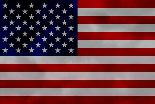 USA flag on grunge concrete wall backdrop. photo