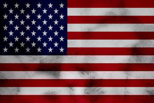 USA flag on grunge concrete wall backdrop. photo