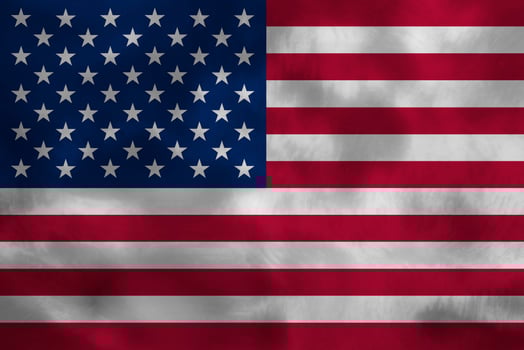 USA flag on grunge concrete wall backdrop. photo
