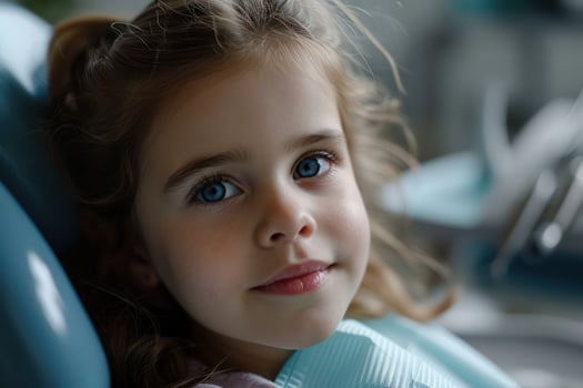 Joyful Caucasian Girl with a Cute Smile, Expressive Blue Eyes, and Pretty Hairstyle photo