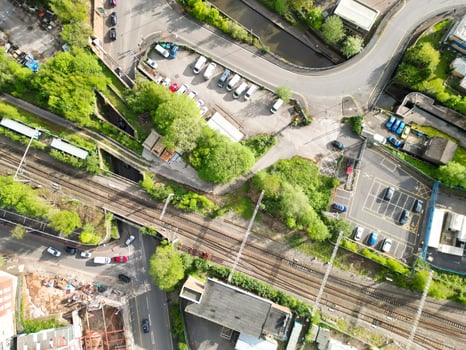 High Angle View of Stock-on-Trent City of England, United Kingdom. May 4th, 2024 photo