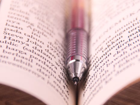 Pen and book photographed from close range photo