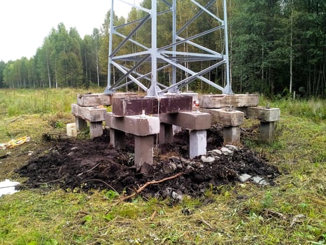 Details of electrical substration in building process. photo