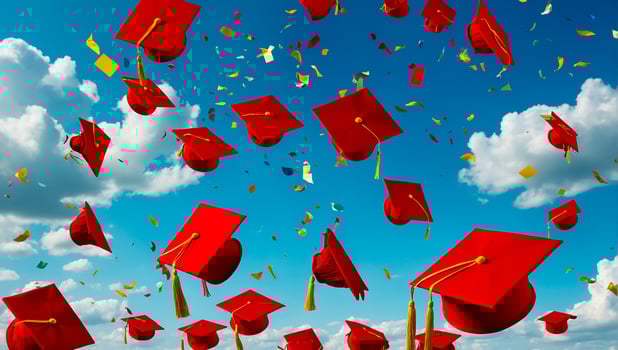 Bachelor's cap, sky background photo