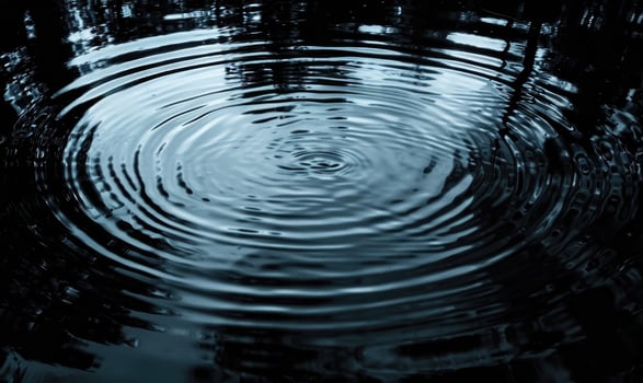 Closeup view on water surface with small waves and ripples photo