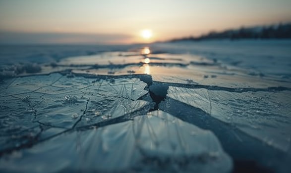 Cracked ice surface background photo