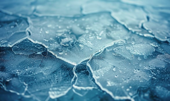 Cracked ice surface background, natural ice texture photo