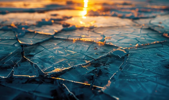 Cracked ice surface background photo