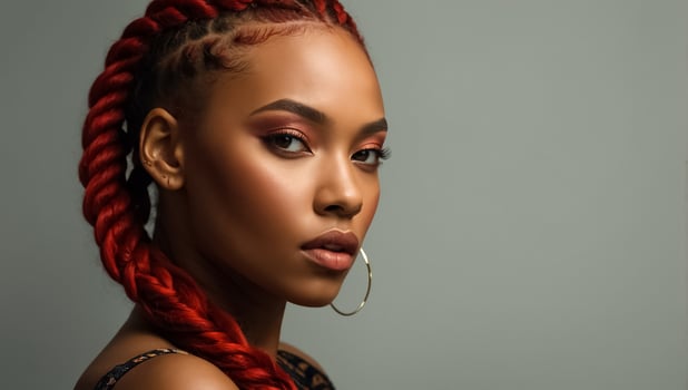 Portrait of a chic African American girl with dreadlocks photo