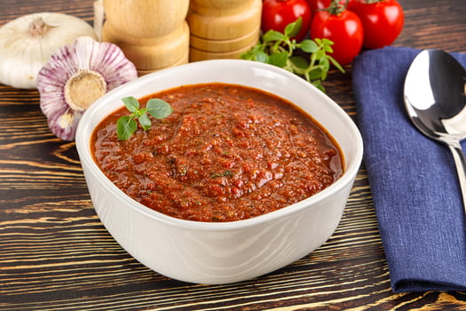 Spanish traditional gazpacho tomato soup photo
