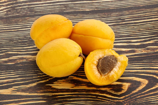 Sweet ripe tasty apricot heap photo