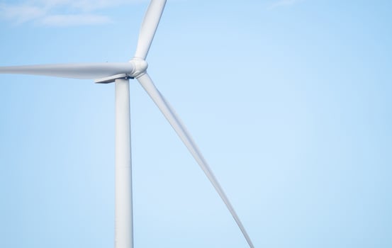 Wind energy. Wind power. Sustainable, renewable energy. Wind turbines generate electricity. Wind farm. Sustainable resources. Sustainable development. Green technology for energy sustainability. photo