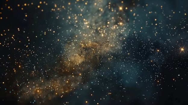 A starry sky view with a vast galaxy of ling lights and soothing instrumental music inviting deep breathing and mental clarity photo