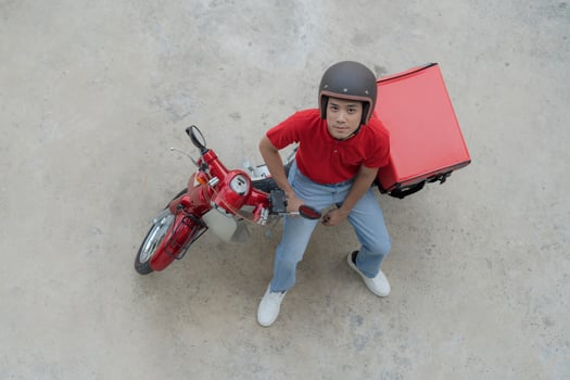 Delivery rider ready for service photo