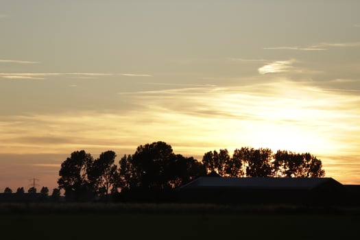 sunset in the netherlands, clouds, colors photo