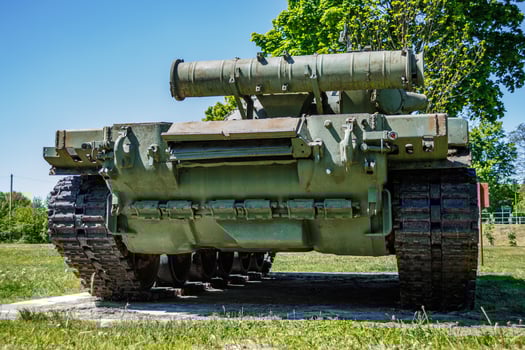 tank t80, armored vehicles with dynamic protection unit on street in green khaki color photo