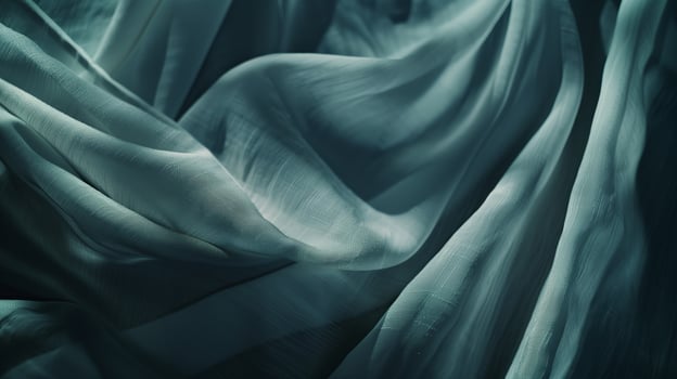 The flow texture of the fabric frame the shot. photo