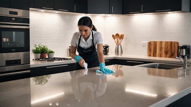 maid activities when taking care of the house photo