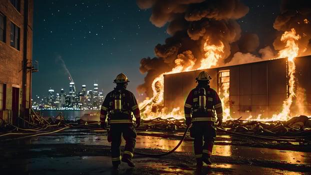 firefighting activities, the atmosphere of firefighters putting out fires photo