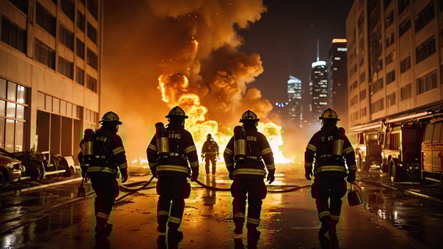 firefighting activities, the atmosphere of firefighters putting out fires photo